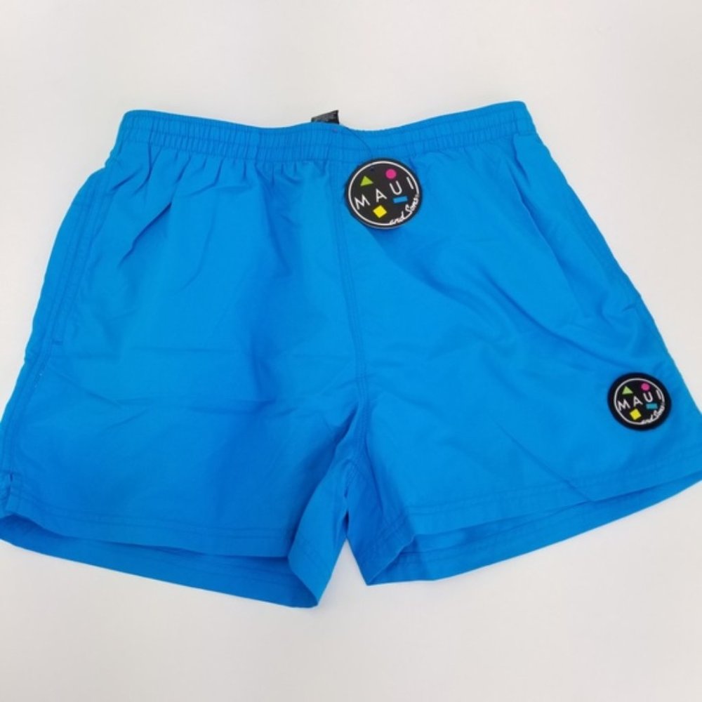 Maui And Sons Shorts Neon Blue Elastic Waist